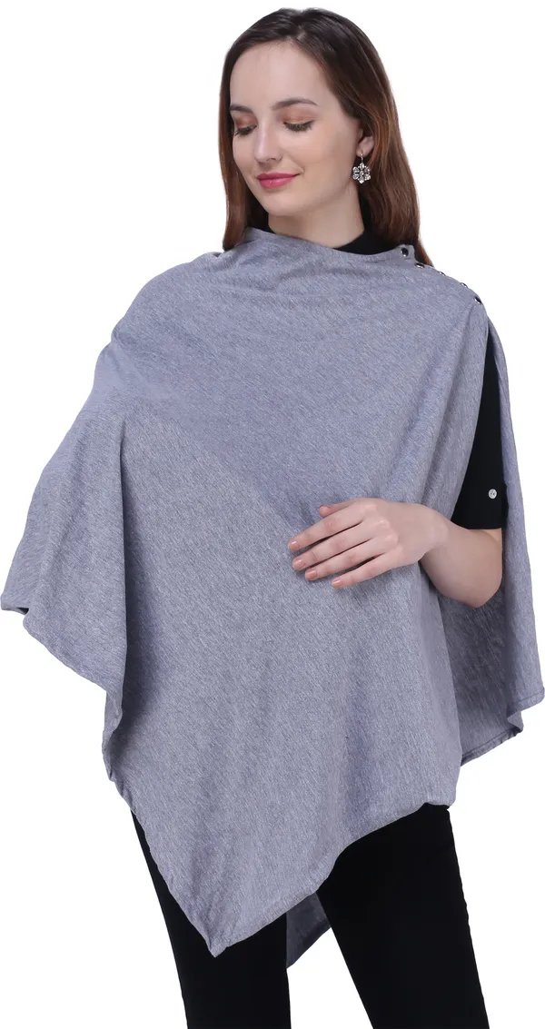 Grey_Plain_100%_Natural_Bio-Wash_Ultrasoft_Cotton_Breastfeeding_Cover_For_Mother_And_Nursing
