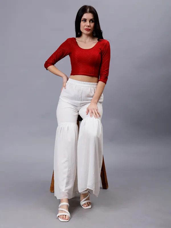 Maroon_Plus_Size_Full_Sleeve_Blouse_For_Women