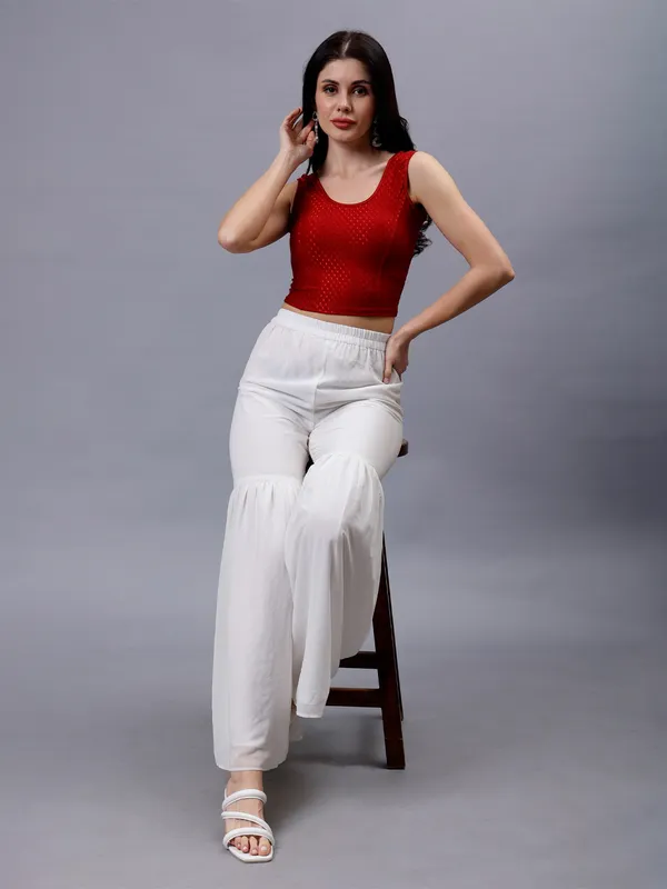 Maroon_Plus_Size_Sleeveless_Blouse_For_Women
