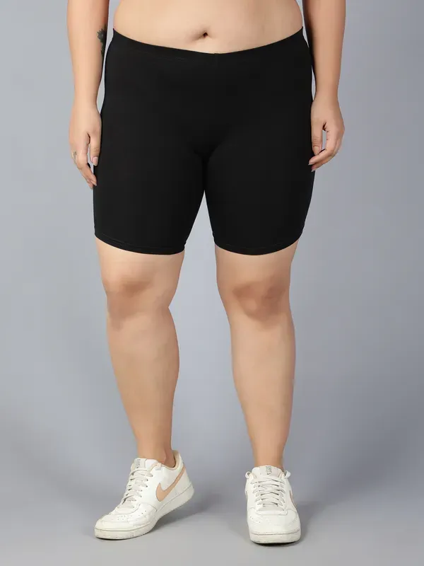 White_&_Black_Plus_Size_Solid_Tights_For_Women_(Pack_Of_2)