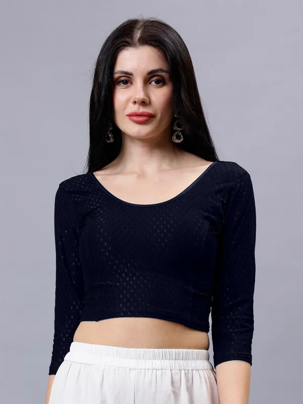 Navy_Blue_Plus_Size_Full_Sleeve_Blouse_For_Women