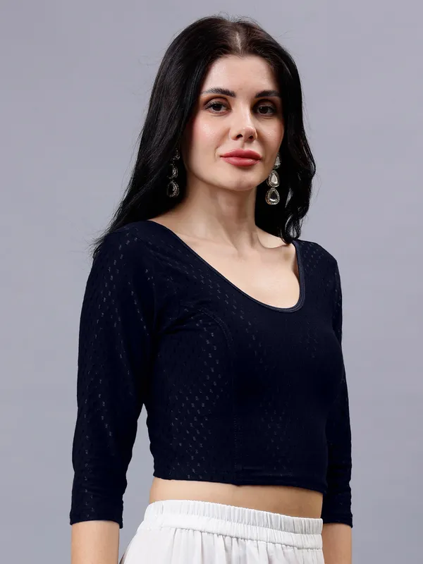 Navy_Blue_Plus_Size_Full_Sleeve_Blouse_For_Women