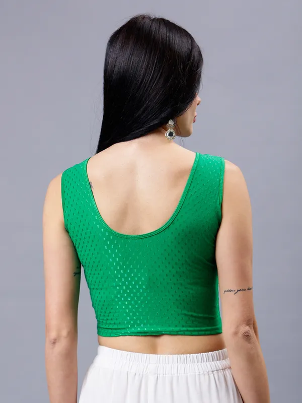 Green_Plus_Size_Sleeveless_Blouse_For_Women