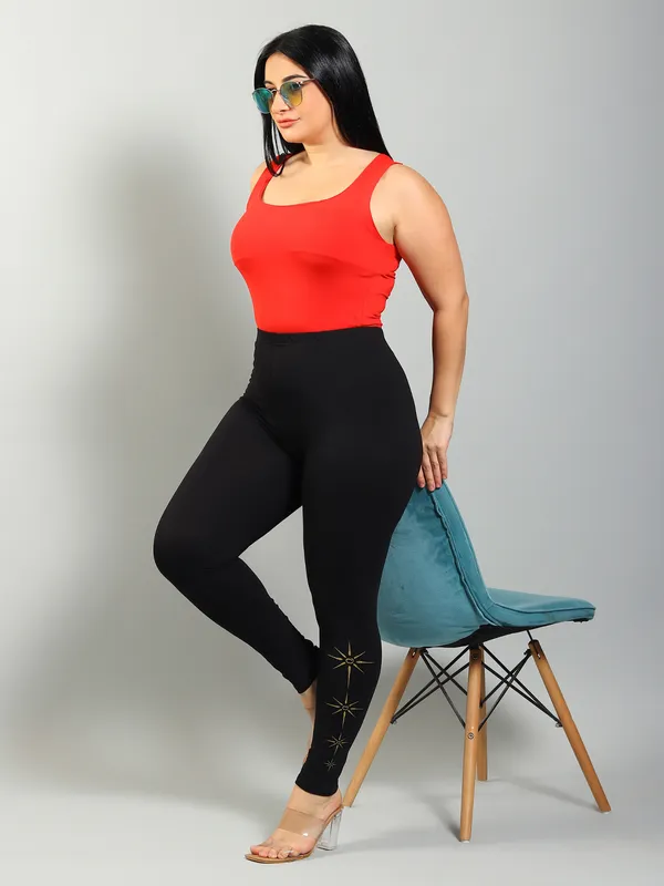 Black_Solid_Plus_Size_Ankle_Length_Ethnic_Wear_Legging_For_Women