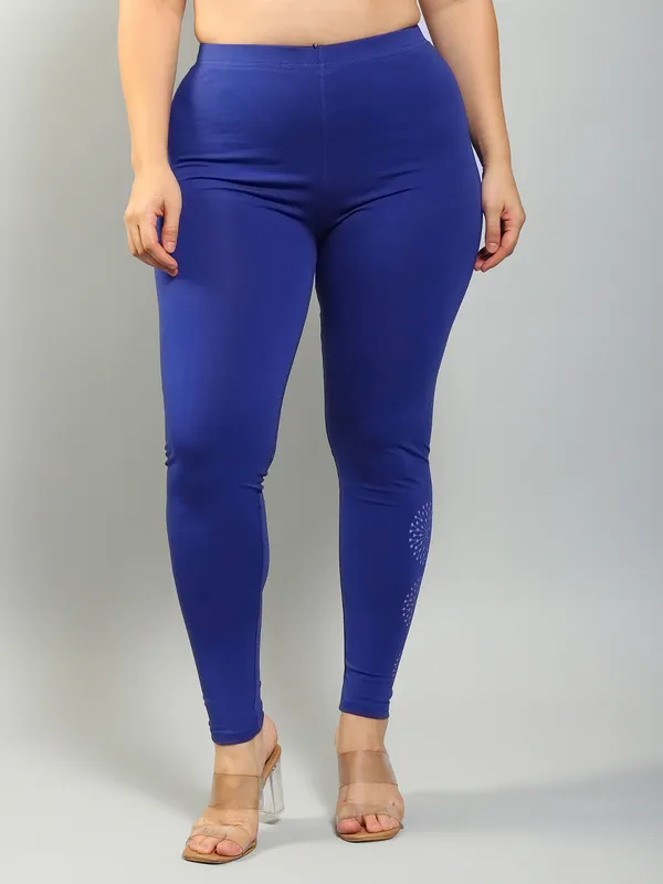 Blue_Solid_Plus_Size_Ankle_Length_Ethnic_Wear_Legging_For_Women