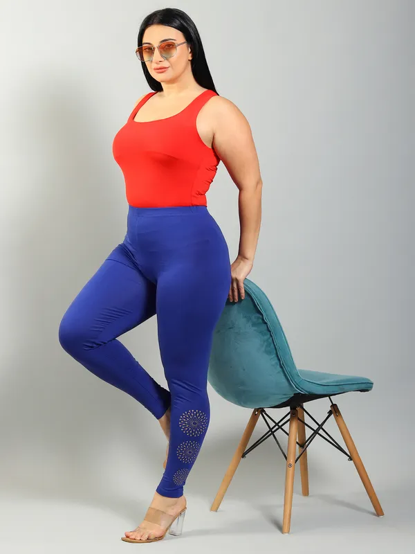 Blue_Solid_Plus_Size_Ankle_Length_Ethnic_Wear_Legging_For_Women