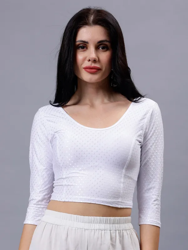 White_Plus_Size_Full_Sleeve_Blouse_For_Women