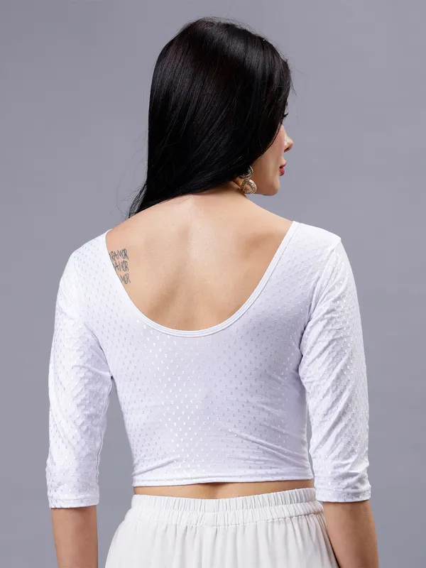 White_Plus_Size_Full_Sleeve_Blouse_For_Women