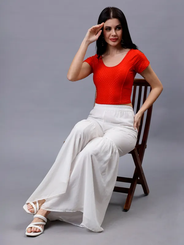 Red_Plus_Size_Short_Sleeve_Blouse_For_Women