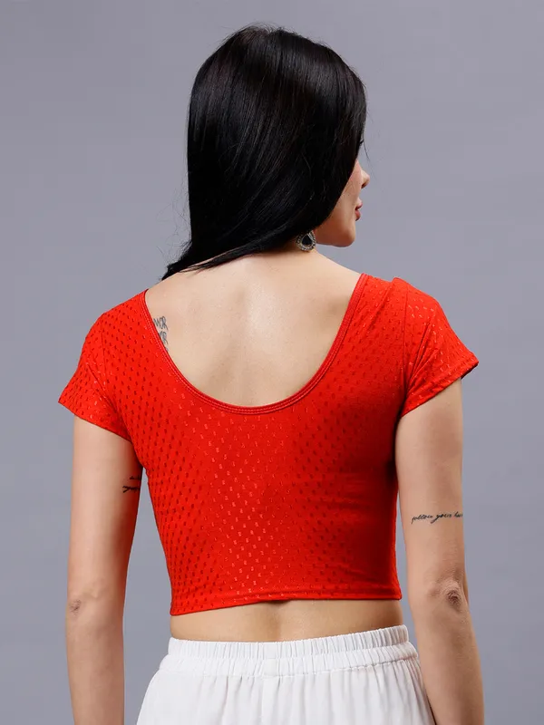 Red_Plus_Size_Short_Sleeve_Blouse_For_Women