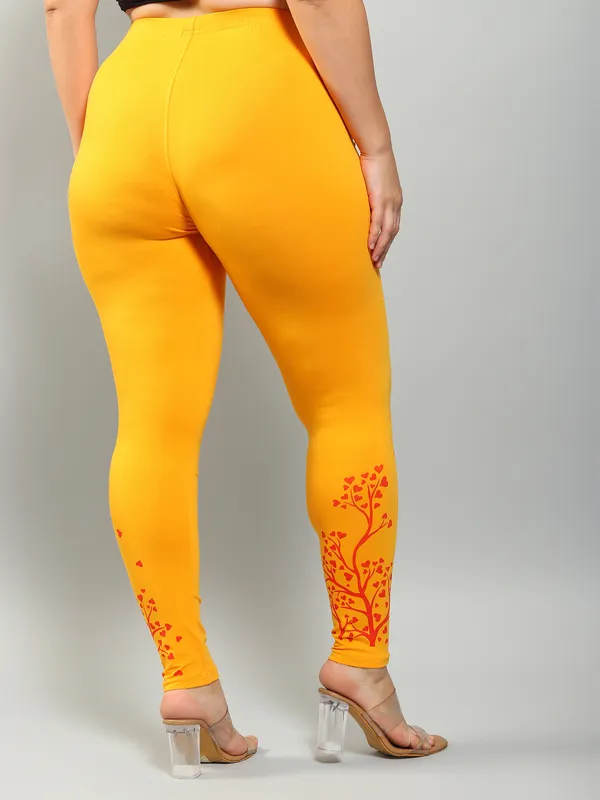 Yellow_Solid_Plus_Size_Ankle_Length_Ethnic_Wear_Legging_For_Women