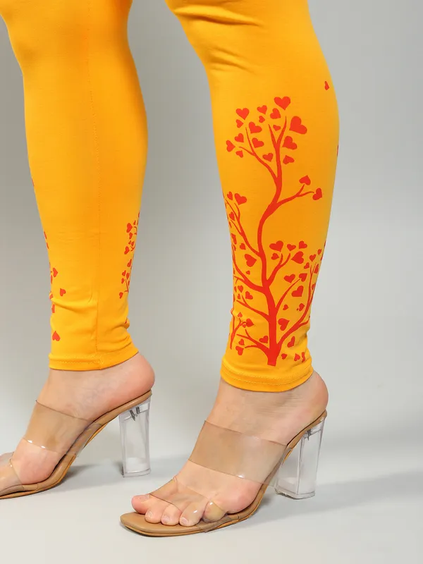Yellow_Solid_Plus_Size_Ankle_Length_Ethnic_Wear_Legging_For_Women