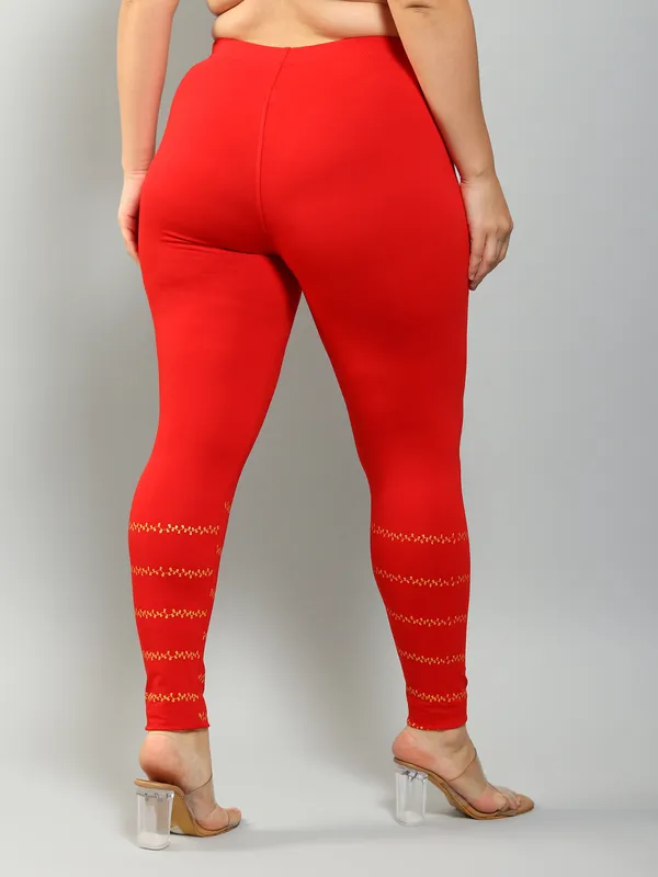 Red_Solid_Plus_Size_Ethnic_Wear_Legging_For_Women