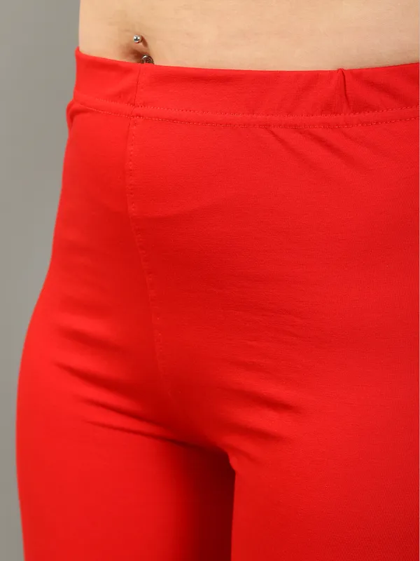 Red_Solid_Plus_Size_Ethnic_Wear_Legging_For_Women