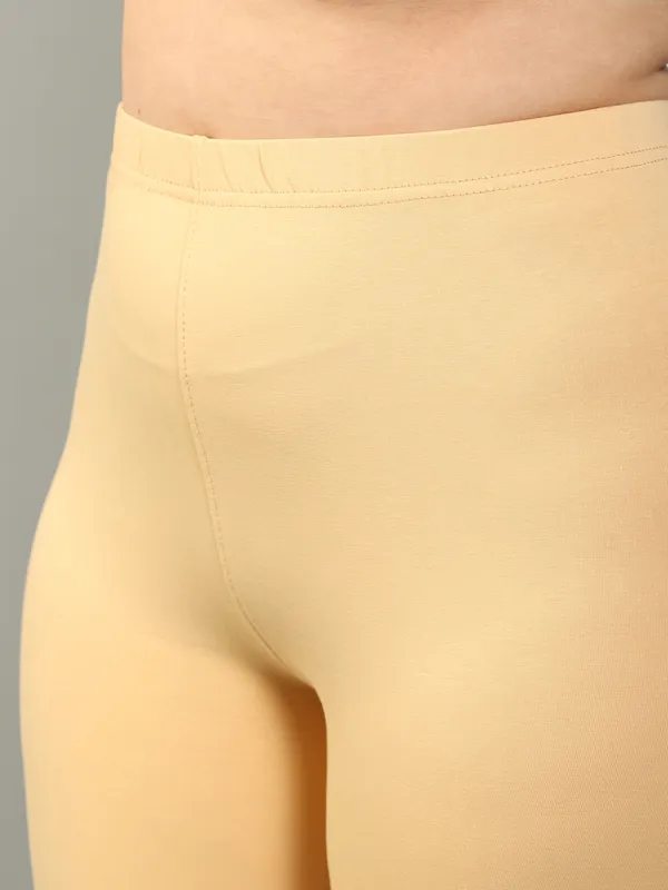 Beige_Solid_Plus_Size_Ankle_Length_Ethnic_Wear_Legging_For_Women