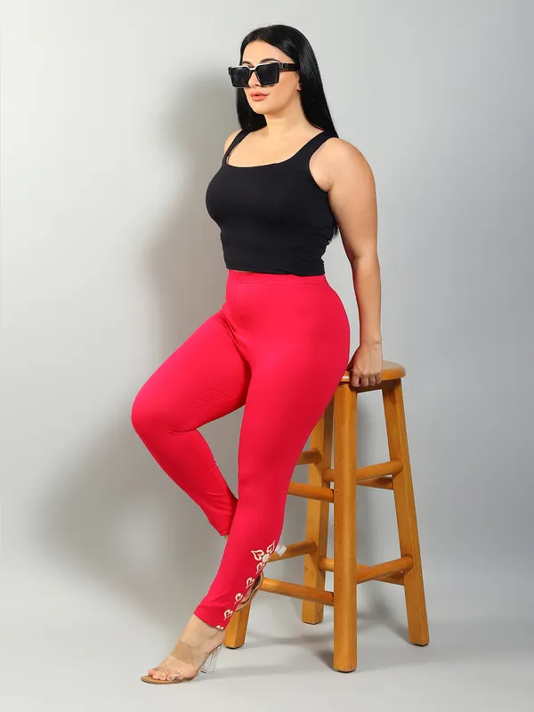 Pink_Solid_Plus_Size_Ankle_Length_Ethnic_Wear_Legging_For_Women