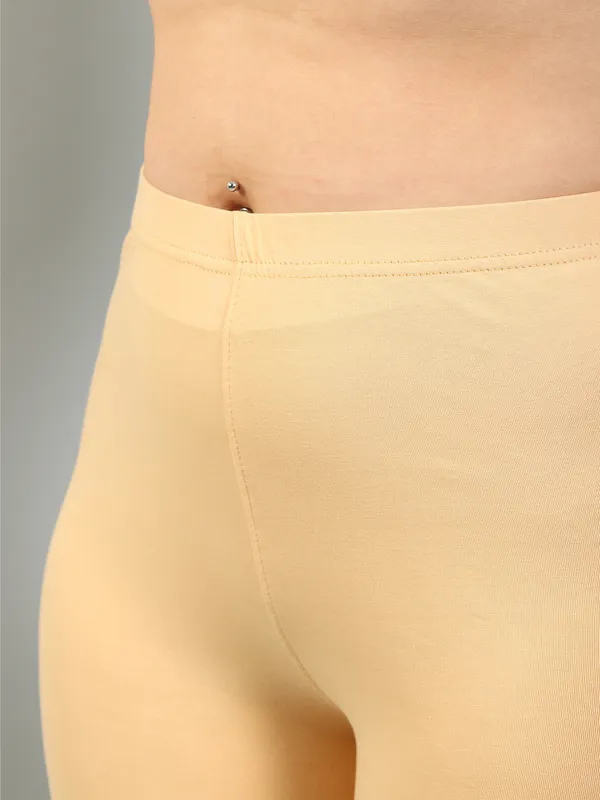 Beige_Solid_Plus_Size_Ankle_Length_Ethnic_Wear_Legging_For_Women