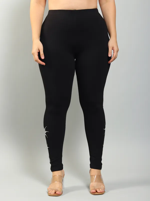 Black_Solid_Plus_Size_Ankle_Length_Ethnic_Wear_Legging_For_Women