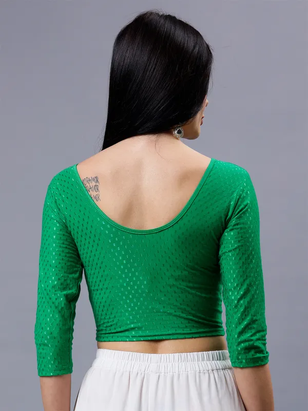 Green_Plus_Size_Full_Sleeve_Blouse_For_Women