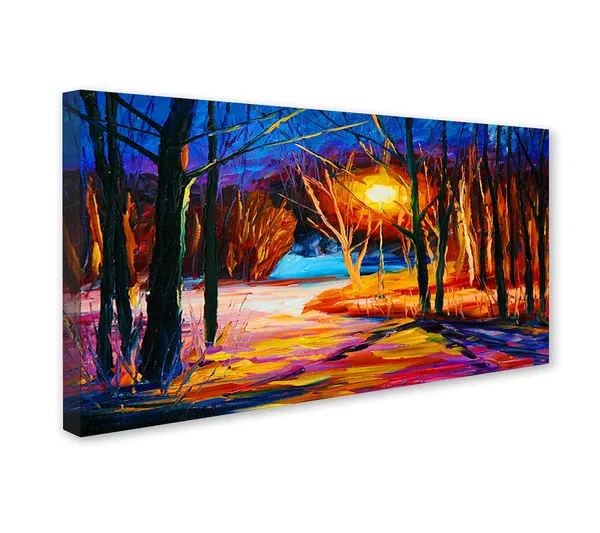 Night_View_In_Forest_Canvas_Wall_Painting_For_Home_Decor_Living_Room_Wall_Decoration_Fitted_With_Wooden_Frame