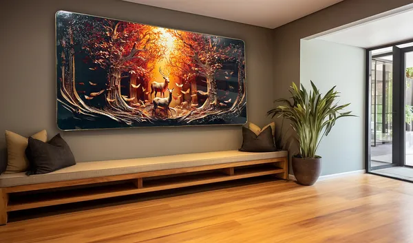 Forest_Trees_Deer_Crystal_Embossed_Wall_Art_Painting_For_Home_Decor_Living_Room_Wall_Decoration