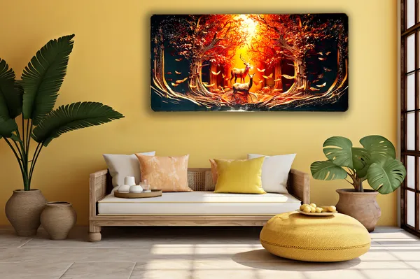 Forest_Trees_Deer_Crystal_Embossed_Wall_Art_Painting_For_Home_Decor_Living_Room_Wall_Decoration