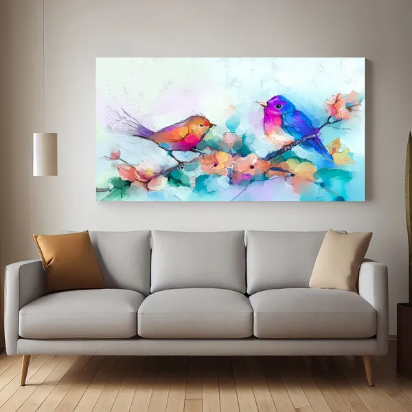 Flowers_&_Birds_Canvas_Wall_Painting_For_Home_Decor_Living_Room_Wall_Decoration_Fitted_With_Wooden_Frame