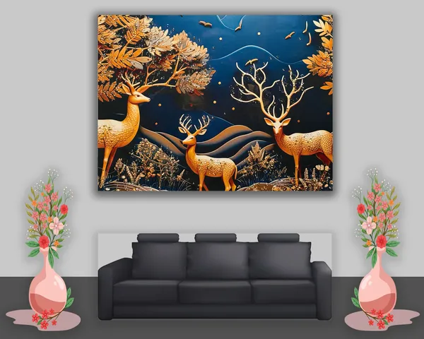 Golden_Deer_High_Glossy_Crystal_Embossed_Wall_Art_Painting_For_Home_Decor_Living_Room_Wall_Decoration