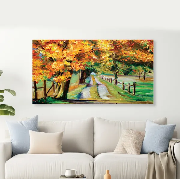 Classic_Way_Side_Trees_Canvas_Wall_Painting_For_Home_Decor_Living_Room_Wall_Decoration_Fitted_With_Wooden_Frame
