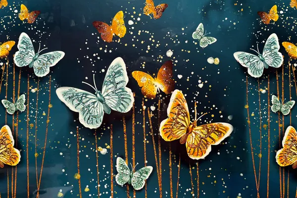 Glittering_Butterfly_Crystal_Embossed_Wall_Art_Painting_For_Home_Decor_Living_Room_Wall_Decoration