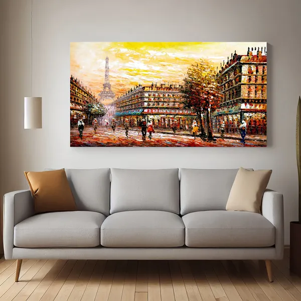 Street_View_Paris_Canvas_Wall_Painting_For_Home_Decor_Living_Room_Wall_Decoration_Fitted_With_Wooden_Frame