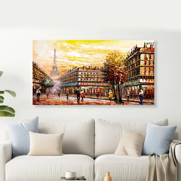 Street_View_Paris_Canvas_Wall_Painting_For_Home_Decor_Living_Room_Wall_Decoration_Fitted_With_Wooden_Frame