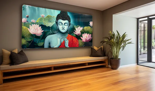 Lord_Buddha_With_Lotus_Crystal_Embossed_Wall_Art_Painting_For_Home_Decor_Living_Room_Wall_Decoration