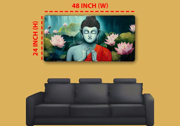 Lord_Buddha_With_Lotus_Crystal_Embossed_Wall_Art_Painting_For_Home_Decor_Living_Room_Wall_Decoration