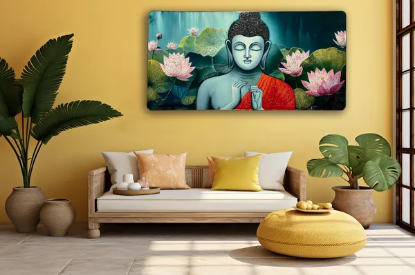 Lord_Buddha_With_Lotus_Crystal_Embossed_Wall_Art_Painting_For_Home_Decor_Living_Room_Wall_Decoration