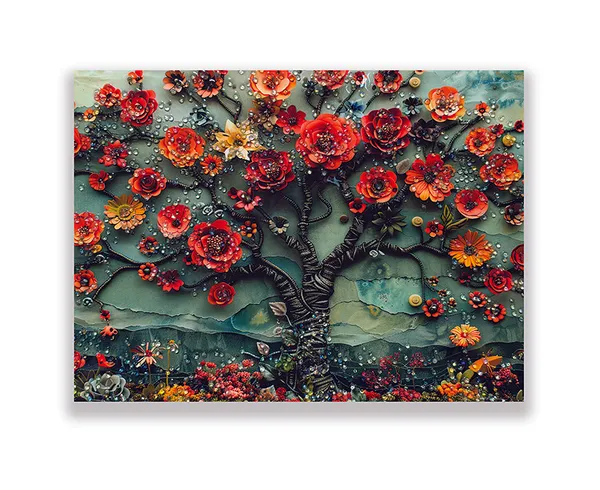 3D_Flower_Crystal_Embossed_Wall_Art_Painting_For_Home_Decor_Living_Room_Wall_Decoration