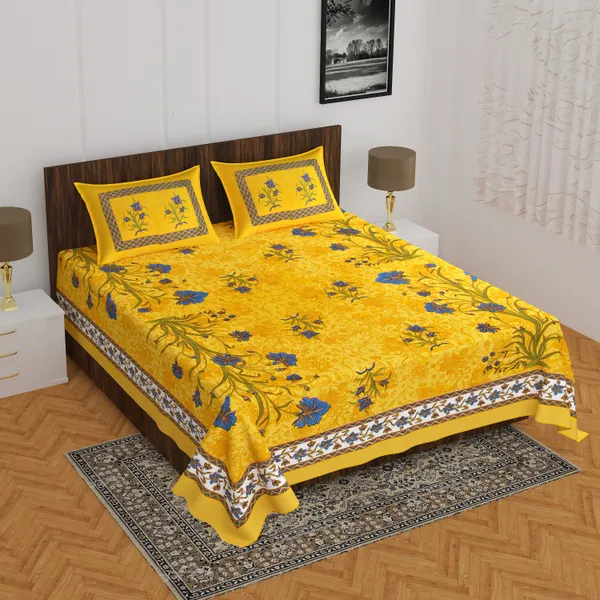 Rajasthani_Jaipuri_Traditional_Double_Bedsheet_with_2_Pillow_Cover_(Orange_&_White)