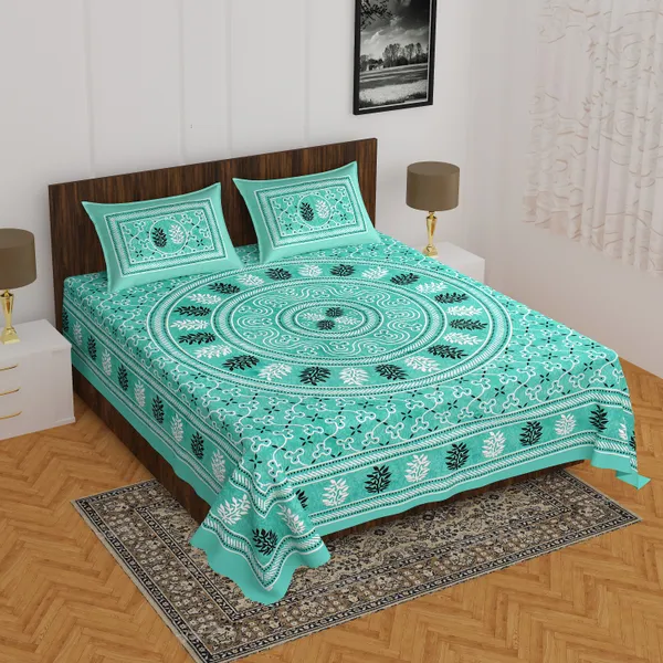 Rajasthani_Jaipuri_Traditional_Double_Bedsheet_with_2_Pillow_Cover_(Blue_color)