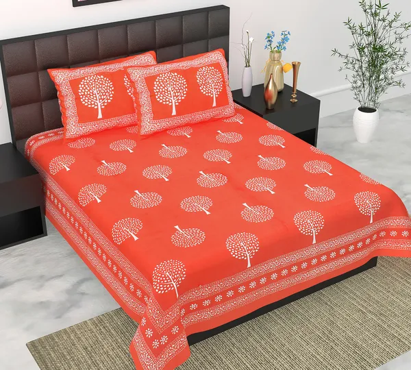 Rajasthani_Jaipuri_Traditional_Queen_Bedsheet_with_2_Pillow_Cover_(Keshari)