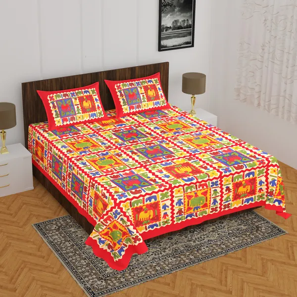 Rajasthani_Jaipuri_Traditional_Double_Bedsheet_with_2_Pillow_Cover_(Oange)