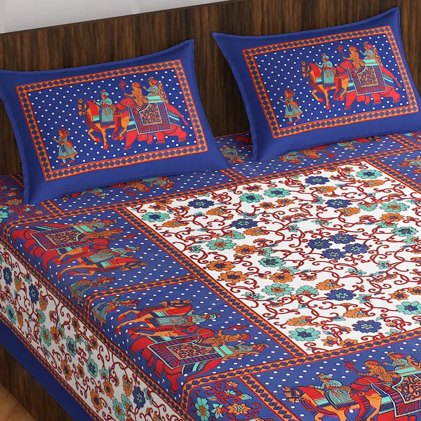 Rajasthani_Jaipuri_Traditional_Double_Bedsheet_with_2_Pillow_Cover_(White_&_Blue)