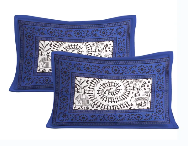 Rajasthani_Jaipuri_Traditional_Double_Bedsheet_with_2_Pillow_Cover_(White_&_Blue)