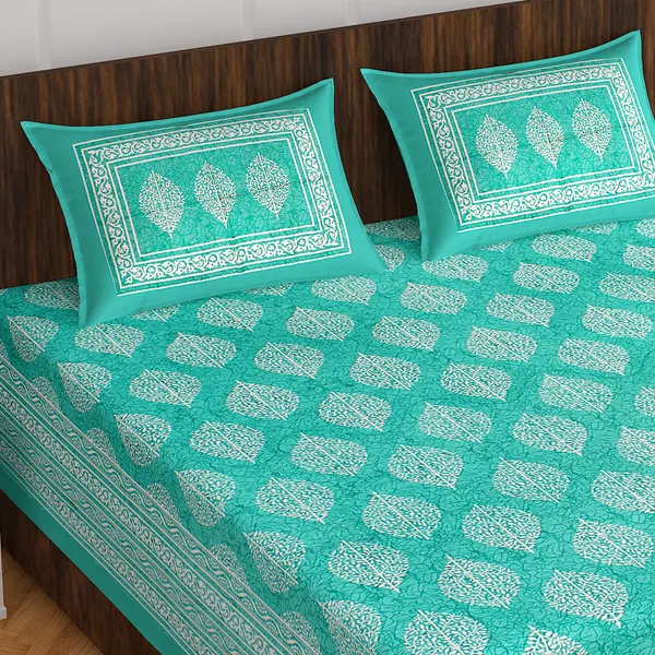 Rajasthani_Jaipuri_Traditional_Double_Bedsheet_with_2_Pillow_Cover_(Aqua_Blue)