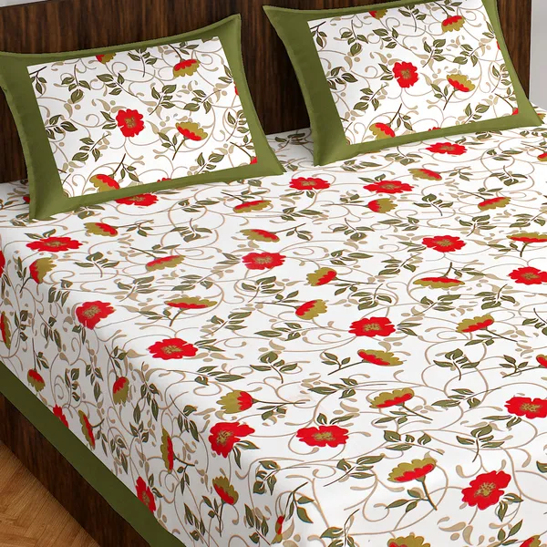 Rajasthani_Jaipuri_Traditional_Double_Bedsheet_with_2_Pillow_Cover_(White_&_Red)