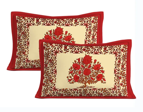 Rajasthani_Jaipuri_Traditional_Double_Bedsheet_with_2_Pillow_Cover_(Red_&_Cream)
