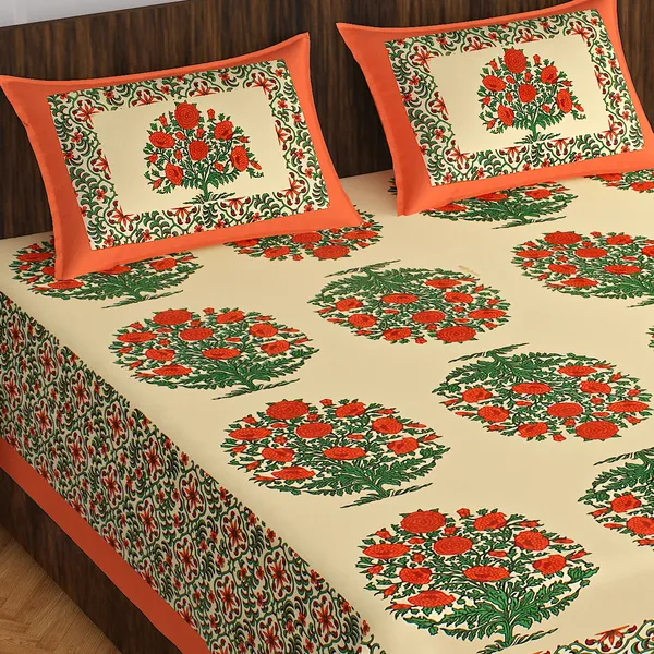 Rajasthani_Jaipuri_Traditional_Double_Bedsheet_with_2_Pillow_Cover_(Cream_&_Red)