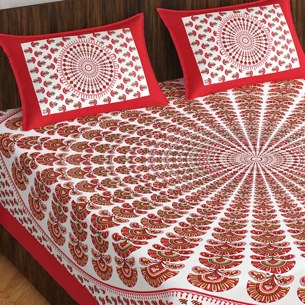 Rajasthani_Jaipuri_Traditional_Double_Bedsheet_with_2_Pillow_Cover_(White_&_Red)