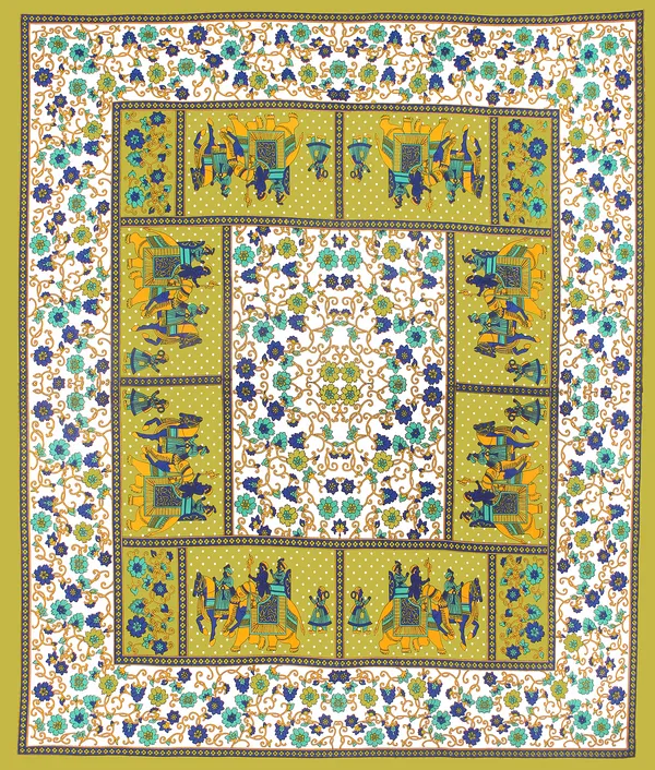 Rajasthani_Jaipuri_Traditional_Double_Bedsheet_with_2_Pillow_Cover_(Green_&_White)