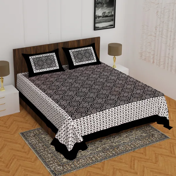 Rajasthani_Jaipuri_Traditional_Double_Bedsheet_with_2_Pillow_Cover_(Black_&_White)