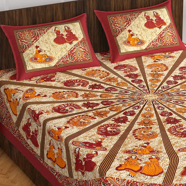 Rajasthani_Jaipuri_Traditional_Double_Bedsheet_with_2_Pillow_Cover_(Brown_color)